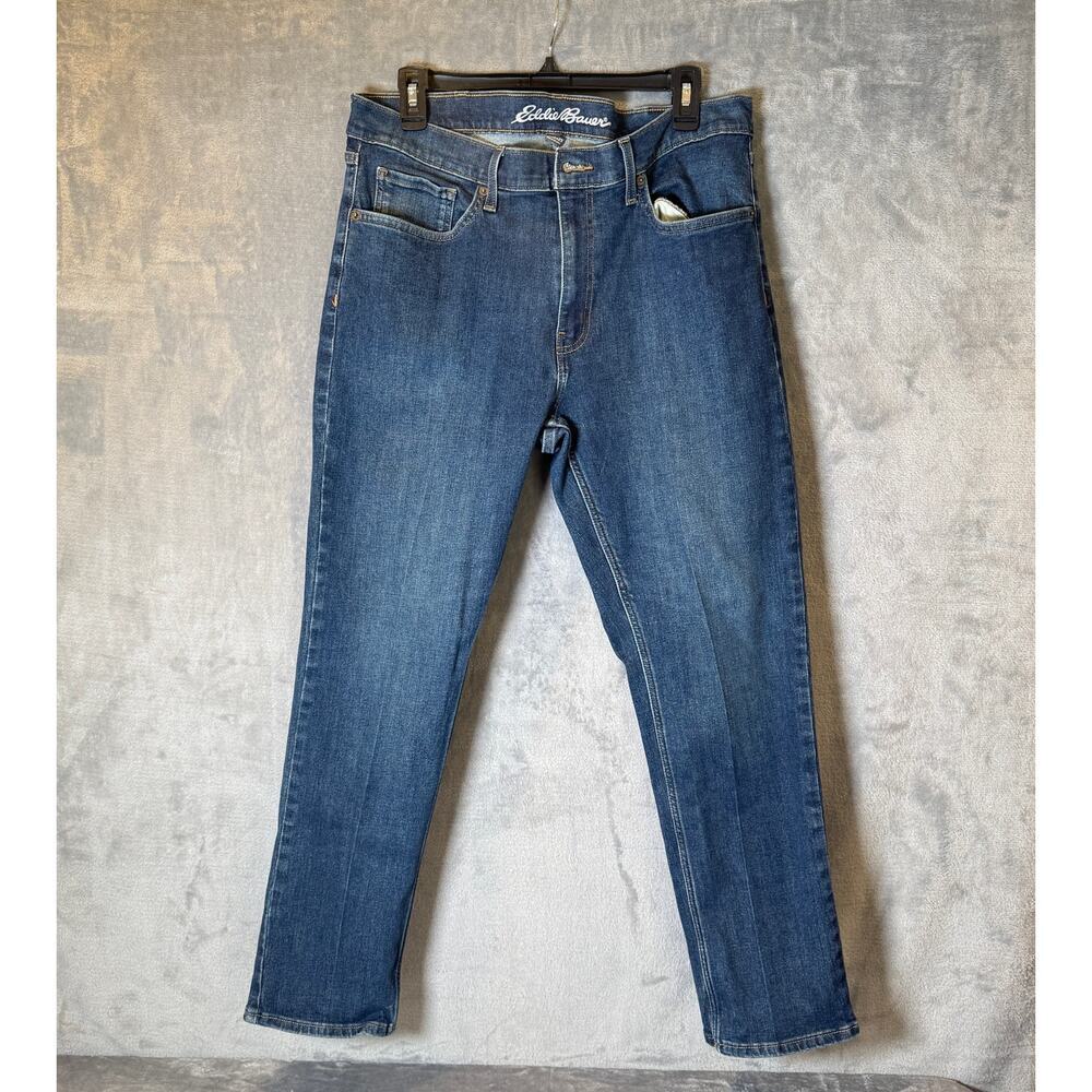 Eddie Bauer Mens Jeans 36x29 Blue Denim Straight Fit Casual Pants Classic Wash